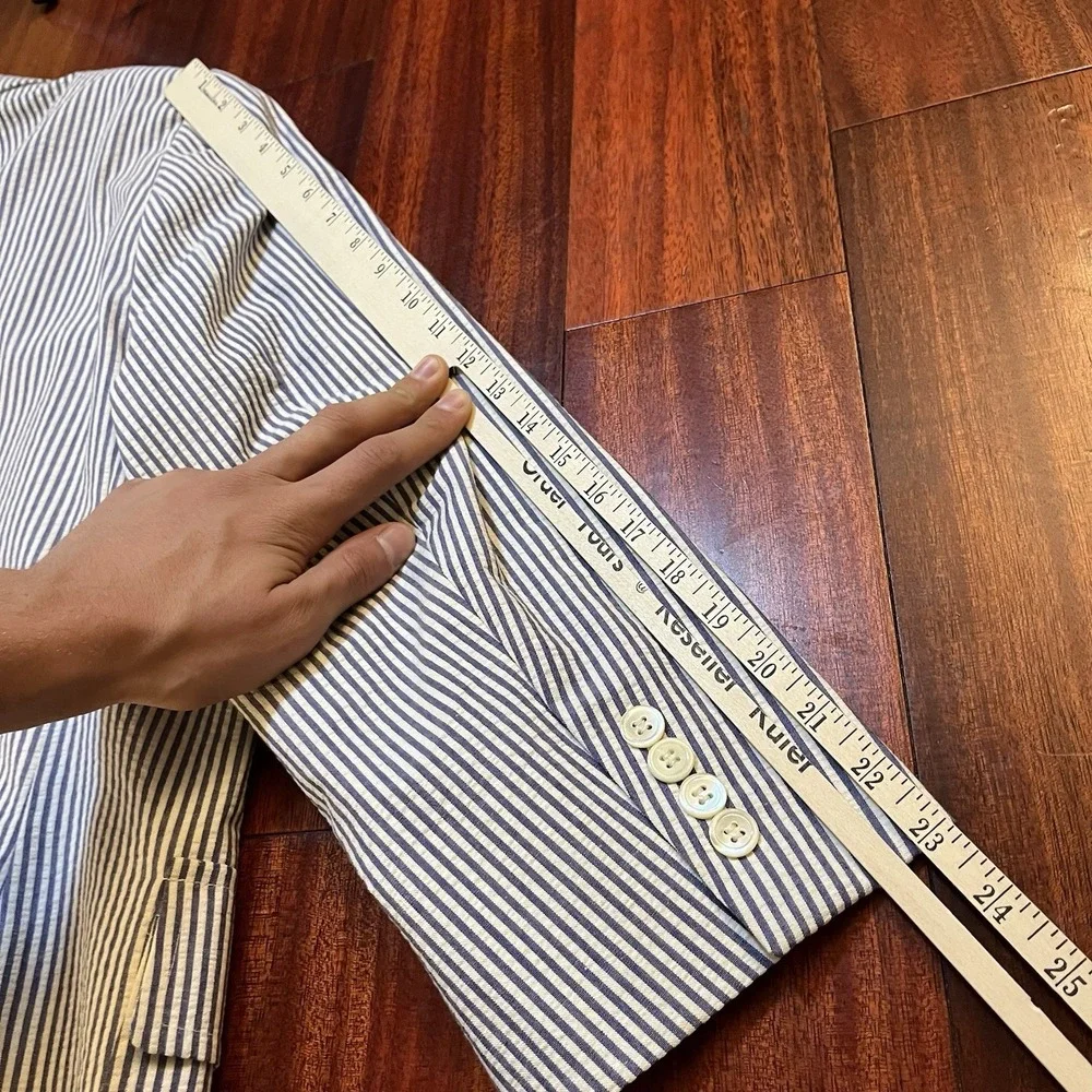 BROOKS BROTHERS Blazer Men 46 Short Wool USA Union Stripe Seersucker Suit Coat